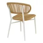 Aluminum-pe rattan chair Agus pakoworld stackable in white shade 55x63x77cm