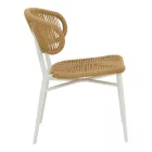 Aluminum-pe rattan chair Agus pakoworld stackable in white shade 55x63x77cm