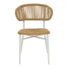 Aluminum-pe rattan chair Agus pakoworld stackable in white shade 55x63x77cm