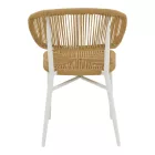 Aluminum-pe rattan chair Agus pakoworld stackable in white shade 55x63x77cm