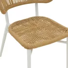 Aluminum-pe rattan chair Agus pakoworld stackable in white shade 55x63x77cm