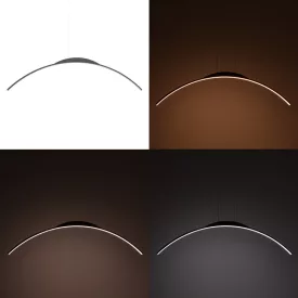   Ceiling luminaire led Ledo pakoworld metal in black color 120cm