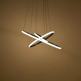   3-light ceiling led light Pelia pakoworld metal in black color D60x40cm