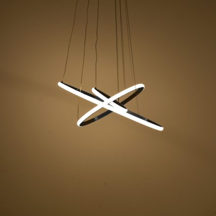 3-light ceiling led light Pelia pakoworld metal in black color D60x40cm