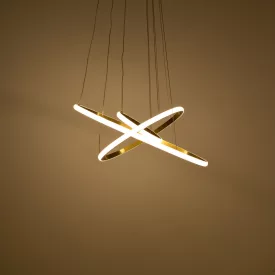   3-light ceiling led light Pelia pakoworld metal in gold color D60x40cm