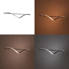   Ceiling luminaire led Derzia pakoworld metal in black color 100cm