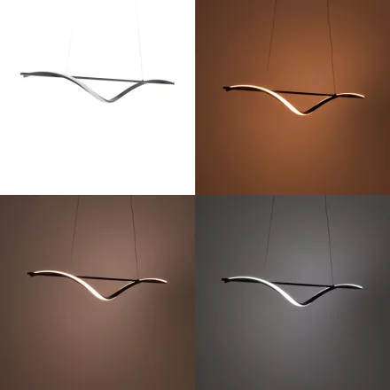 Ceiling luminaire led Derzia pakoworld metal in black color 100cm