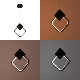   Ceiling luminaire led Gardio I pakoworld metal in black color 23x2x23cm