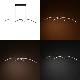   2-light ceiling luminaire led Frenzie pakoworld metal in black color 70x2x10cm