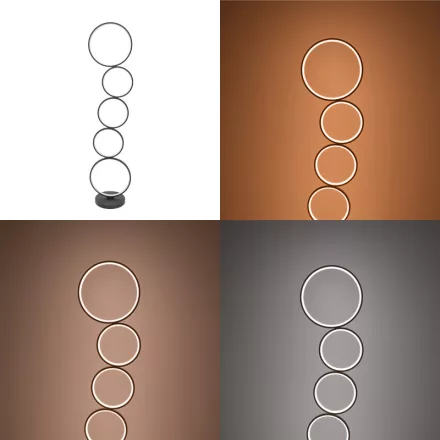 Floor lamp Chemal pakoworld led metal in black color D30x130cm