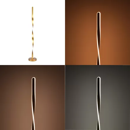 Floor lamp Pelepho pakoworld led metal in gold color D20x130cm