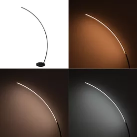   Floor lamp Urena pakoworld led metal in black color 70x28x165cm