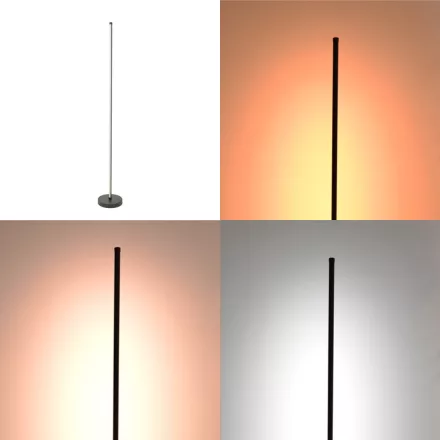 Floor lamp Topelia pakoworld led metal in black color D20x140cm