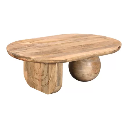 Coffee table Kane pakoworld solid acacia wood in natural color 110x72x38cm