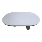 Coffee table Kane pakoworld solid acacia wood in white color 110x72x38cm