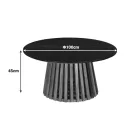 Coffee table Mable pakoworld solid acacia wood in natural color and black marble top D100x45cm