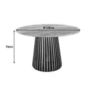 Table Mable pakoworld solid acacia wood in natural color and marble top D120x76cm