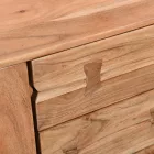 Buffet Leontina pakoworld solid acacia wood in natural color and black metal leg 150x45x86cm