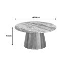Coffee table Ezerdian pakoworld solid acacia wood in natural color and marble table top D90x45cm