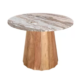   Table Ezerdian pakoworld solid acacia wood in natural color and marble table top D120x76cm