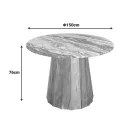 Table Ezerdian pakoworld solid acacia wood in natural color and marble table top D150x76cm