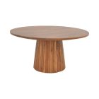 Coffee table Canicule II pakoworld solid acacia wood in walnut shade Φ80x40cm