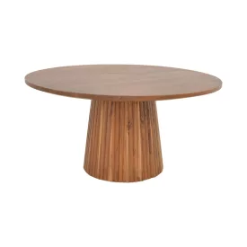   Coffee table Canicule II pakoworld solid acacia wood in walnut shade Φ80x40cm