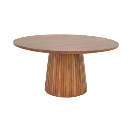 Coffee table Canicule II pakoworld solid acacia wood in walnut shade Φ80x40cm