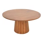 Coffee table Canicule II pakoworld solid acacia wood in walnut shade Φ80x40cm