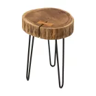 Tripp I side table pakoworld solid acacia wood in natural shade-black metal legs D32x47cm