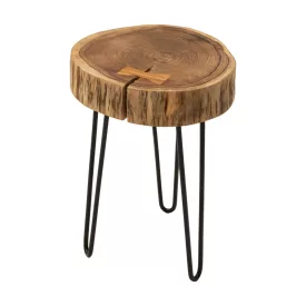   Tripp I side table pakoworld solid acacia wood in natural shade-black metal legs D32x47cm