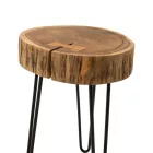 Tripp I side table pakoworld solid acacia wood in natural shade-black metal legs D32x47cm