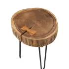 Tripp I side table pakoworld solid acacia wood in natural shade-black metal legs D32x47cm