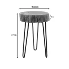 Tripp I side table pakoworld solid acacia wood in natural shade-black metal legs D32x47cm