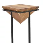 Side table Miles II pakoworld solid acacia wood in natural shade with black metal legs 29x29x54cm