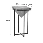 Side table Miles II pakoworld solid acacia wood in natural shade with black metal legs 29x29x54cm