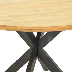   Royalty I table pakoworld solid mango wood 4cm in natural shade-black metal leg D130x77cm