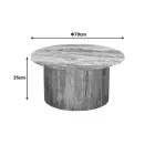 Coffee table Sergy pakoworld set 2 pieces solid acacia wood in natural color and marble top