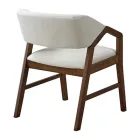 Armchair Livia pakoworld rubberwood in walnut-ecru shade 47.5x54.5x78cm