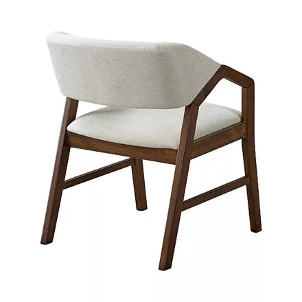 Armchair Livia pakoworld rubberwood in walnut-ecru shade 47.5x54.5x78cm