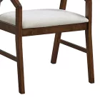 Armchair Livia pakoworld rubberwood in walnut-ecru shade 47.5x54.5x78cm