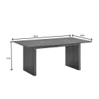 Eleganza pakoworld mdf table in walnut shade 180x99x75.8cm