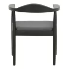 Armchair Joube pakoworld black color rubberwood and black pu cushion 59x48x73cm