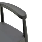 Armchair Joube pakoworld black color rubberwood and black pu cushion 59x48x73cm