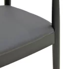 Armchair Joube pakoworld black color rubberwood and black pu cushion 59x48x73cm