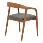 Hogie armchair pakoworld rubberwood walnut-black pu cushion 61x60x76cm