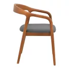 Hogie armchair pakoworld rubberwood walnut-black pu cushion 61x60x76cm