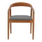 Hogie armchair pakoworld rubberwood walnut-black pu cushion 61x60x76cm