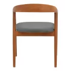 Hogie armchair pakoworld rubberwood walnut-black pu cushion 61x60x76cm