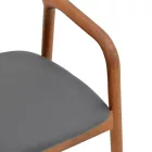 Hogie armchair pakoworld rubberwood walnut-black pu cushion 61x60x76cm